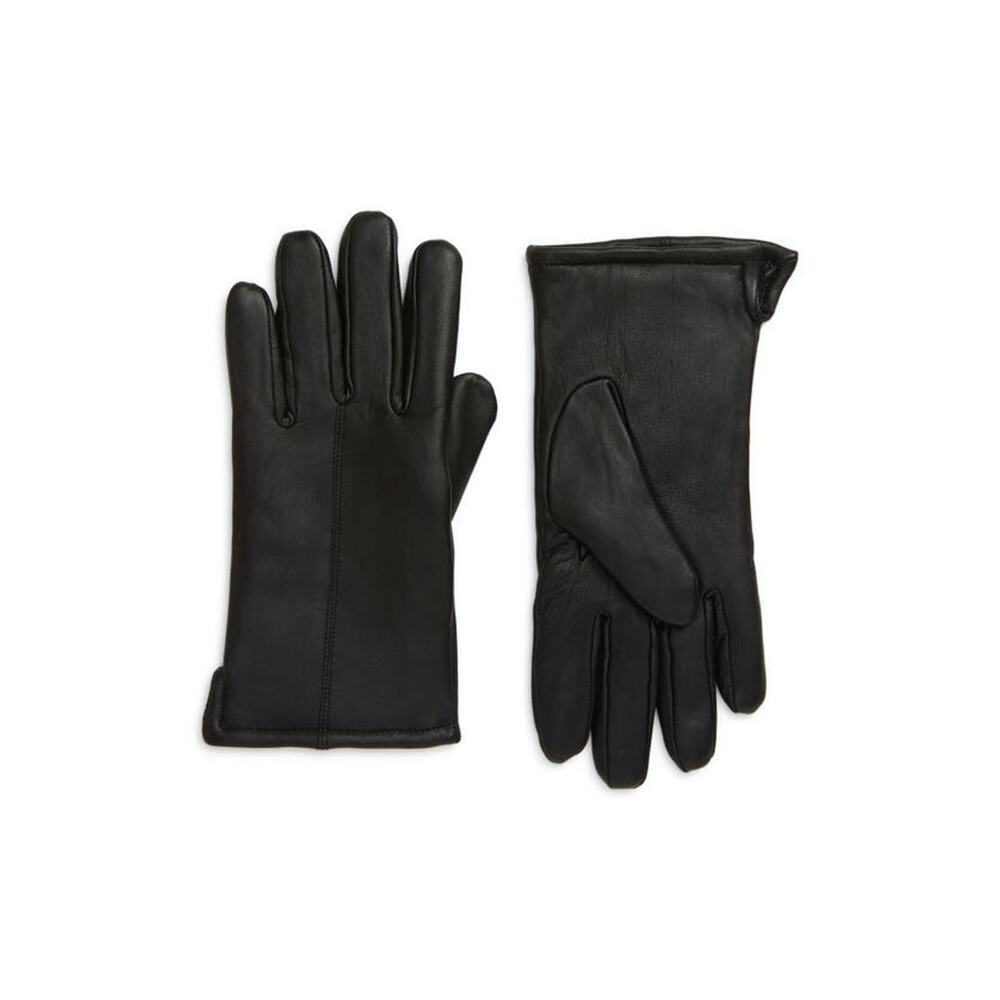 NORDSTROM Men's Black 100% Genuine Leather Gloves Size L NWT